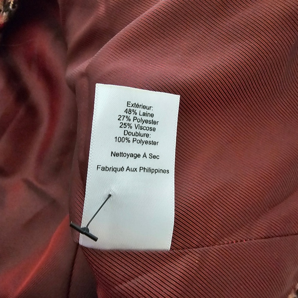 Talbots Aberdeen Blazer 20W Red Houndstooth Plaid Wool Blend Academia Career - Picture 11 of 11